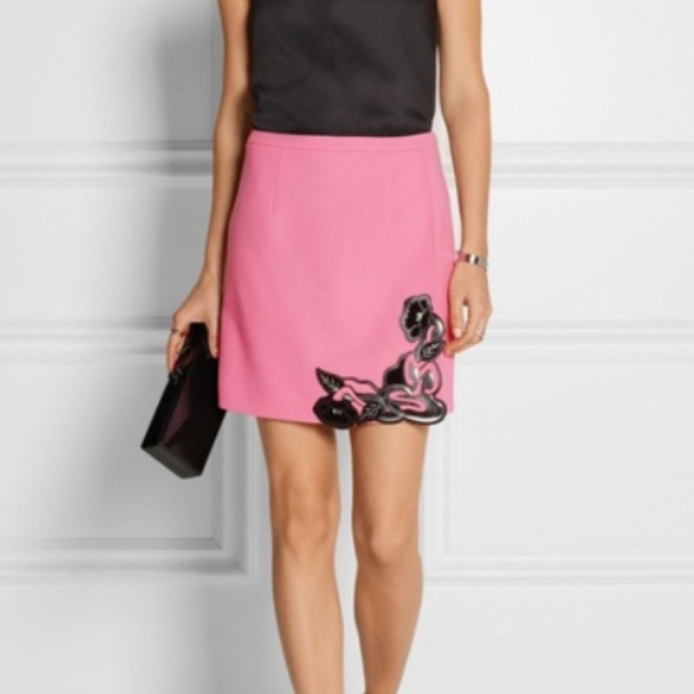 Christopher Kane Pink Mini Skirt with Floral Detail - UK 10/US 6 - Picture 8 of 8